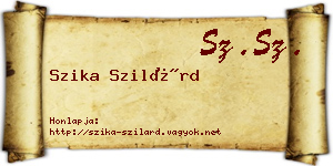 Szika Szilárd névjegykártya