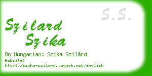 szilard szika business card