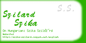 szilard szika business card